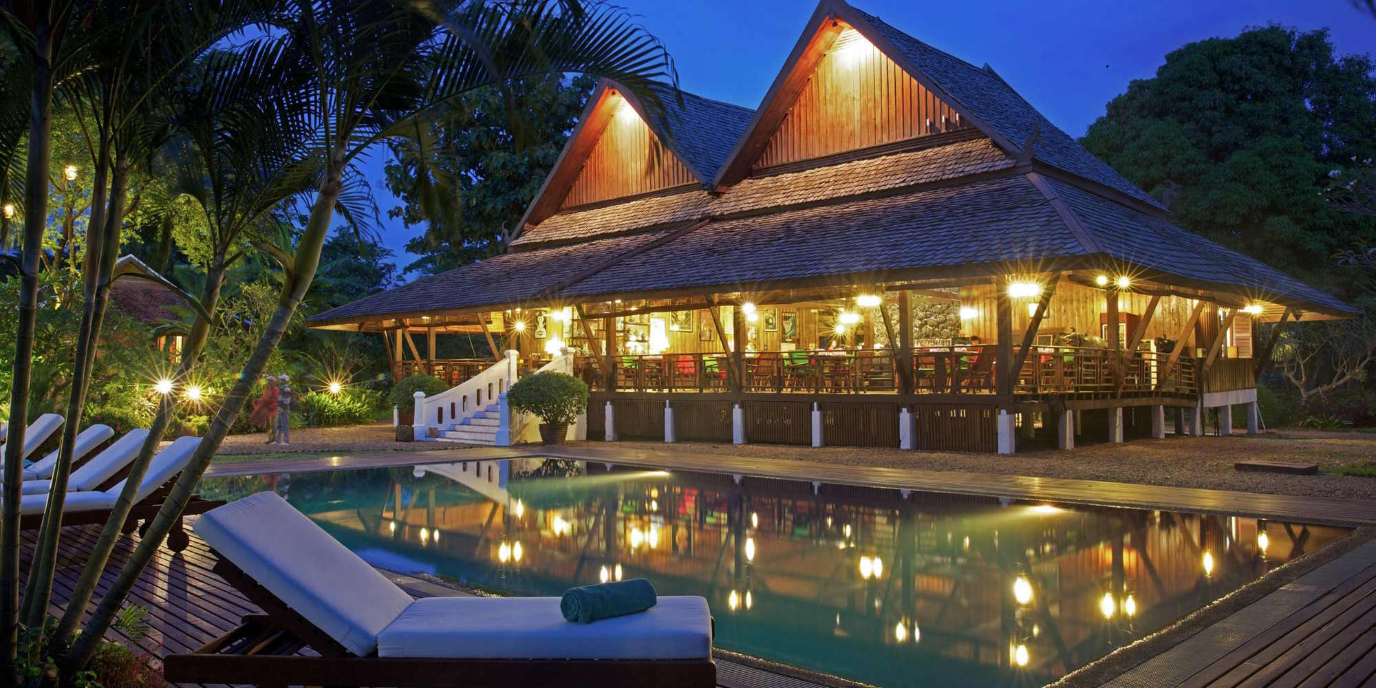 La Folie Lodge Yoga Yoga in Laos am Mekong